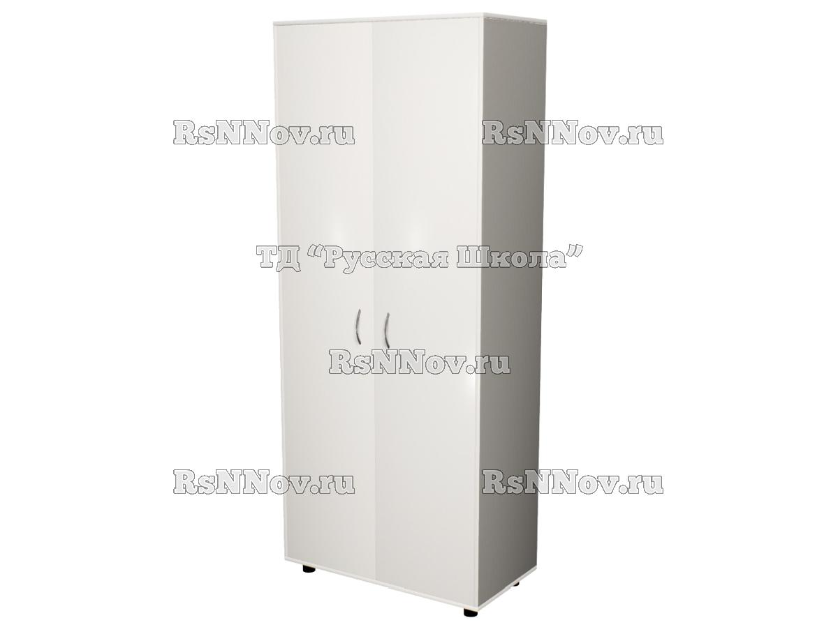 Шкаф КВАНТ для одежды широкий закрытый «Точка роста»  (ЛДСП 22 мм, к. Серый, ф. Белый, кр. Белая)