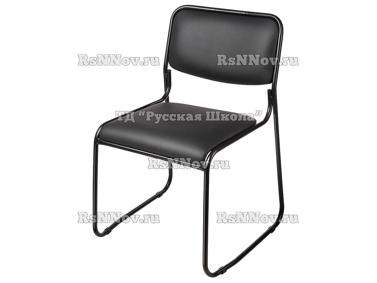 Стул «Марс» для коворкинга, фед. проект «Точка роста» PV1 (Кожзам: Черный, мк. Черный)