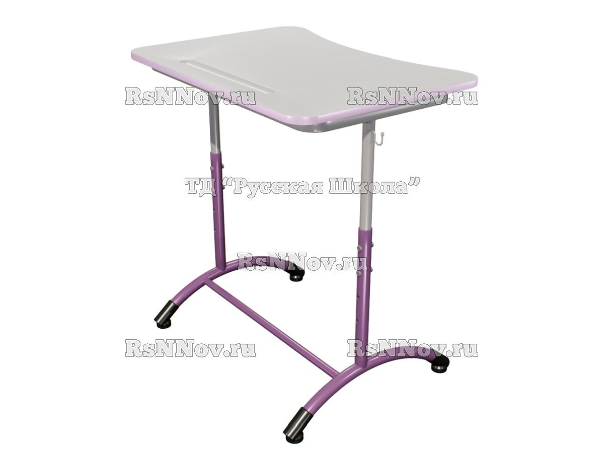 Стол ученический ДЖЕТ 1-мест регулируемый по высоте «Точка роста» (гр. 4-6, ст. Серая, кр. Фиолетовая, мк. Серый/Фиолетовый)
