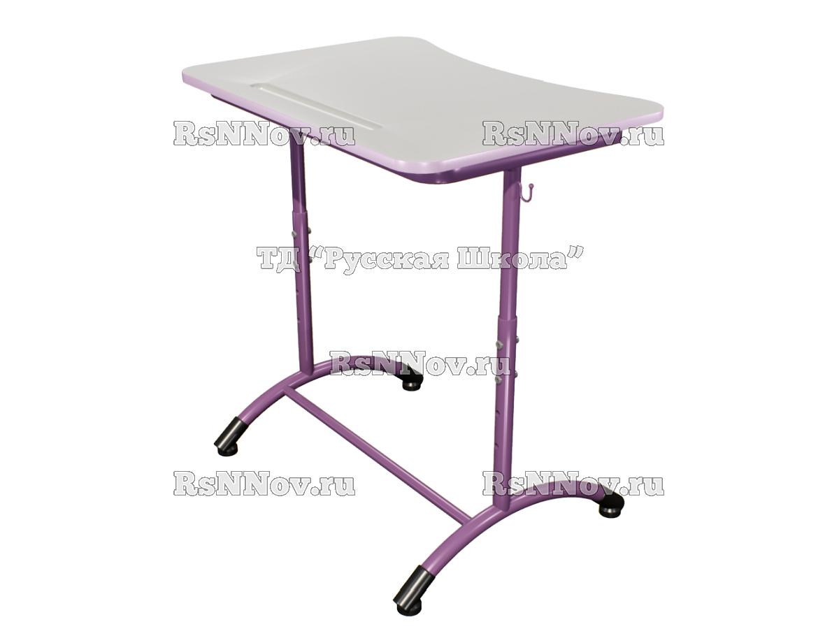 Стол ученический ДЖЕТ 1-мест регулируемый по высоте «Точка роста» (гр. 4-6, ст. Серая, кр. Фиолетовая, мк. Фиолетовый)