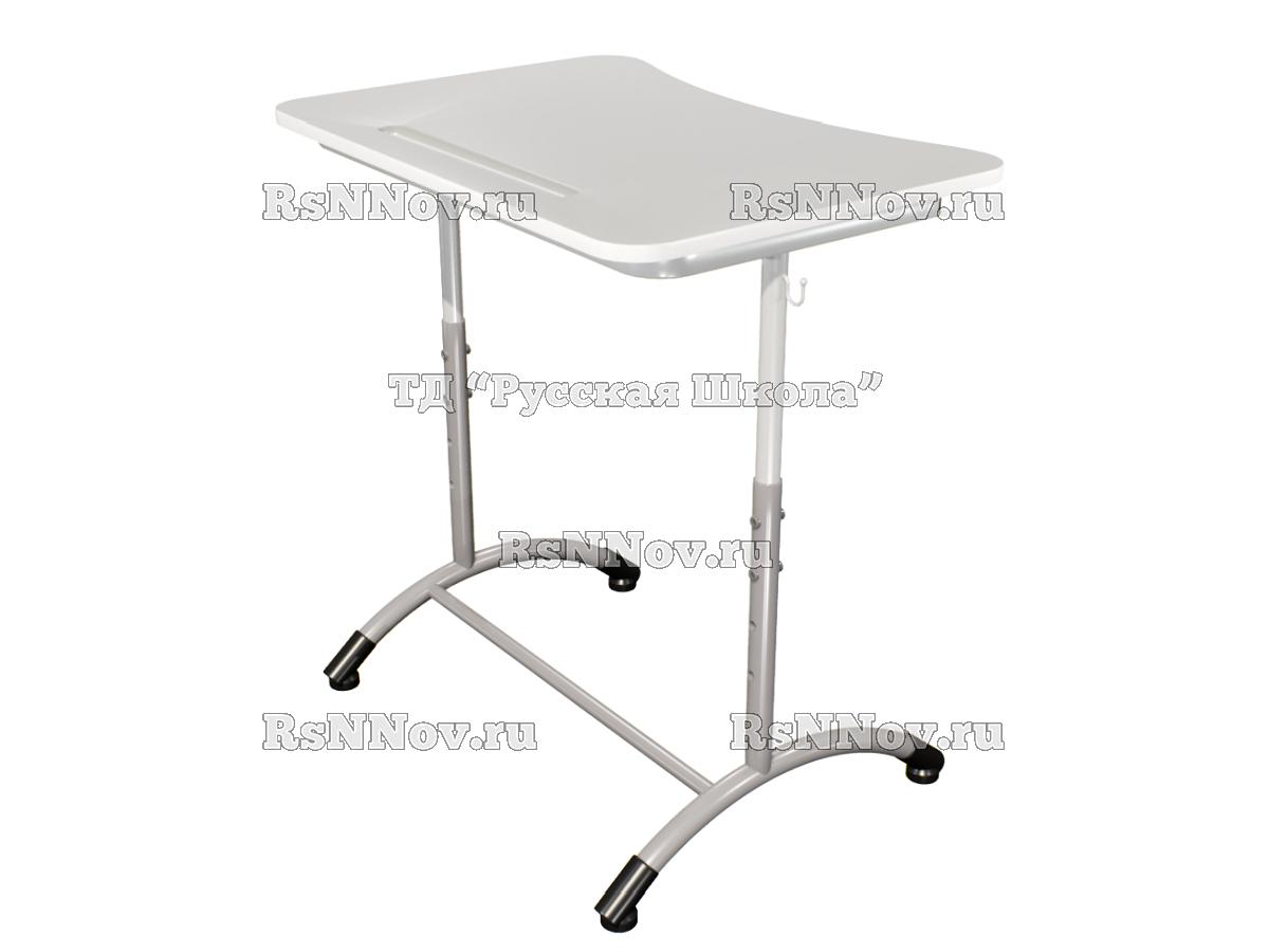 Стол ученический ДЖЕТ 1-мест регулируемый по высоте «Точка роста» (гр. 4-6, ст. Серая, кр. Белая, мк. Белый/Серый)