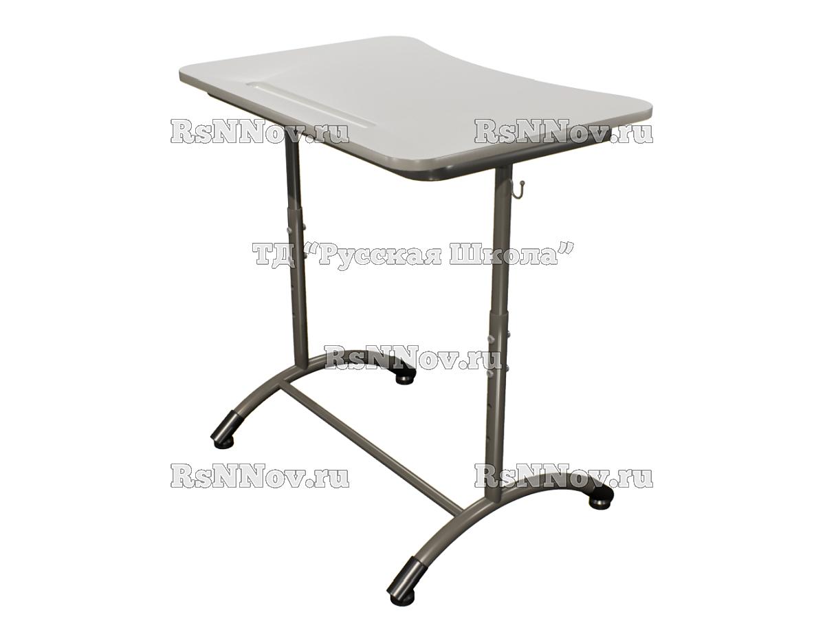 Стол ученический ДЖЕТ 1-мест регулируемый по высоте «Точка роста» (гр. 4-6, ст. Серая, кр. Мокко, мк. Мокко)