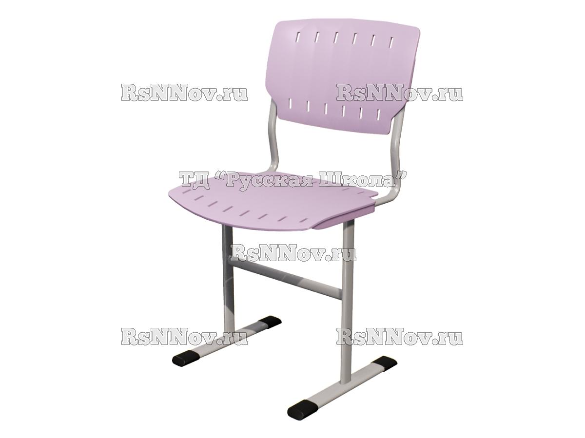 Стул ЭКО ученический нерегулируемый цельносварной на плоскоовальной трубе (гр. 3,4,5,6, пластик Сигма), ц. Фиолетовый, мк. Серый