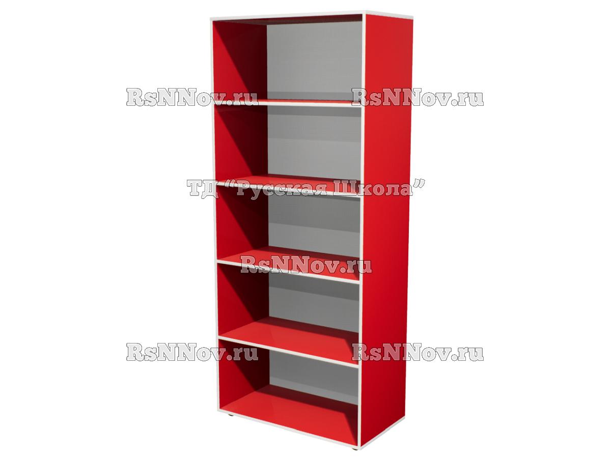 Шкаф КВАНТ 25M100 широкий стеллаж «Точка роста» (ЛДСП 16 мм, кор. Красный, кр. Белая)