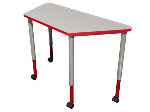 Стол трапеция регулируемый 4 ролика (ст. Серая, кр. Красная, мк. Серый/Красный)