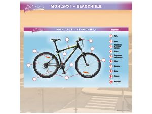 Планшет №3: доска магнитно-маркерная «Мой друг - велосипед» с комплектом маркерных фрагментов-заданий